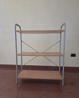 Scaffale a 3 ripiani in legno e metallo