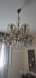 Lampadario 12 braccia canna di fucile e oro