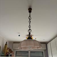 Lampade a sospensione vintage in vetro opalino