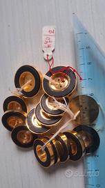 14 bottoni dorati in metallo lucido NUOVI anni 70