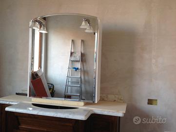 Specchio bagno contenitore e luci
