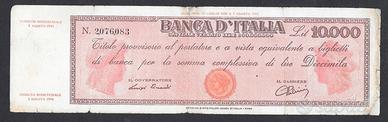 Titolo provvisorio lire 10.000 del 1945 testina