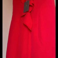 Vestito rosso con rouches