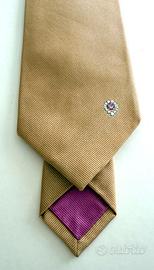 Bulgari Bvlgari Cravatta Tie 7 Pieghe Seta Oro