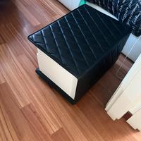 Comodino flou in pelle