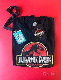 Set "Jurassic Park" T Shirt XXL + Badge Ufficiale