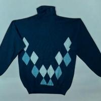 Maglione Dolcevita Vintage a Intarsio - Taglia L C