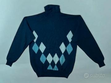 Maglione Dolcevita Vintage a Intarsio - Taglia L C
