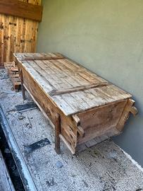 Antica  Madia/ Cassapanca Rustica in Legno Masse