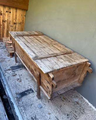 Antica  Madia/ Cassapanca Rustica in Legno Masse