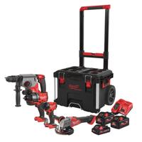 Set 4 utensili + 3 batterie + trolley  Milwaukee