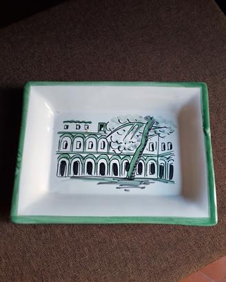 Piccolo vassoio ceramiche Vietri commemorativo 