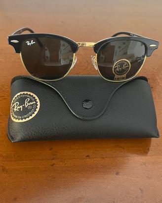 Ray-Ban Clubmaster RB3016 Nero/Oro Nuovi Originali