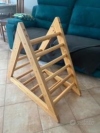 Scaletta triangolo legno arrampicata per bambini