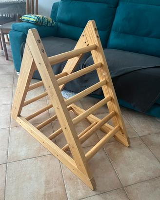 Scaletta triangolo legno arrampicata per bambini