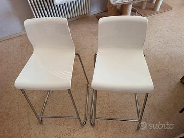 2 sedie bar ikea bianche/cromate