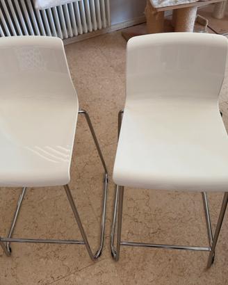 2 sedie bar ikea bianche/cromate
