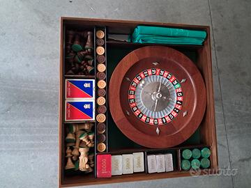 scacchiera/roulette in legno