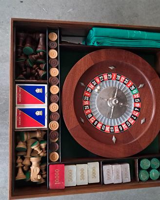 scacchiera/roulette in legno