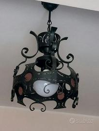 Lampadari ferro battuto d'epoca (2 uguali)