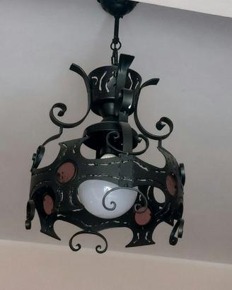 Lampadari ferro battuto d'epoca (2 uguali)