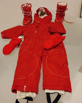abbigliamento da neve +slittino per bimbi da 2Anni