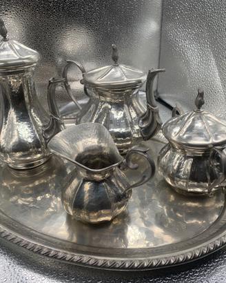 Servizio Tè e Caffè Vintage in PELTRO 95% Battuto
