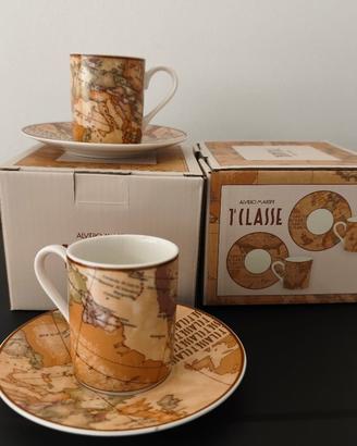 set 4 tazzine e piattini Alviero Martini 