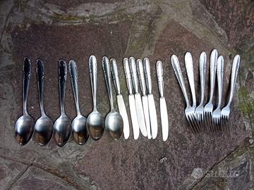 Serviti posate acciaio inox ricamati