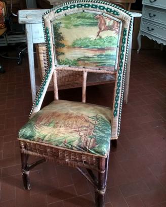 Sedia Rattan midollino anni 20