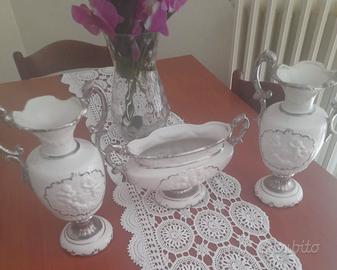 Set di 3 pezzi di ceramica vasi e centrotavola