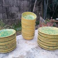 set piatti in terracotta smaltata