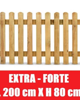 Steccato in Legno di Pino con Doghe  L 200cmxH80cm