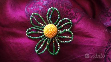 Radà spilla vintage perline margherite 