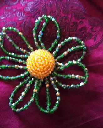 Radà spilla vintage perline margherite 