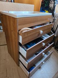 Fasciatoio Cassettiera CAM in Legno con Vaschetta 