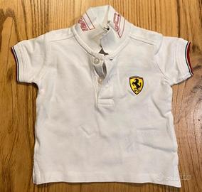 Polo Ferrari Neonato 3-6 Mesi Bianca Originale