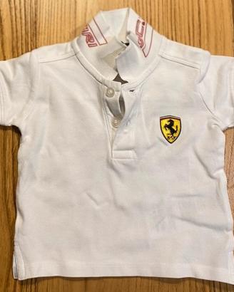 Polo Ferrari Neonato 3-6 Mesi Bianca Originale