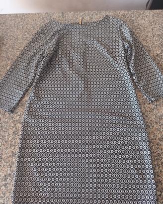 abito donna bianco nero geometrico zip oro Italy