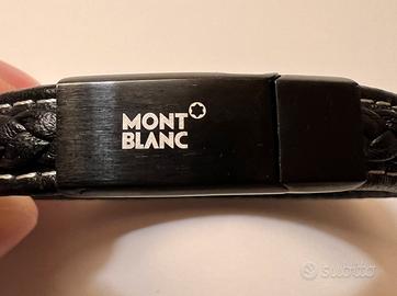 MONTBLANC- bracciale uomo pelle nera