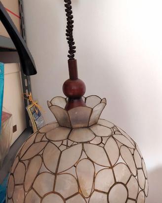 Lampadario saliscendi in madreperla