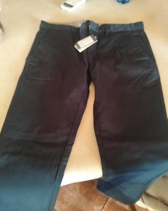 pantalone slim blu