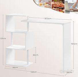 Mobile bar/penisola cucina con 3 sgabelli