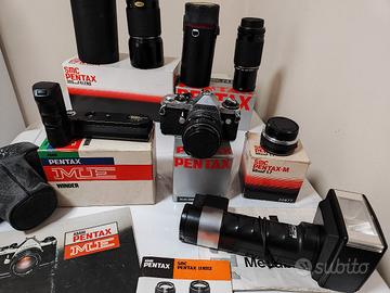 Pentax ME con obiettivi+accessori 