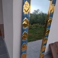 specchio con pesci oro l.54.5 x h 140