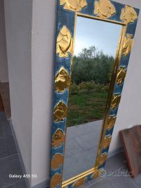 specchio con pesci oro l.54.5 x h 140