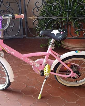 Bici bambina 16 pollici rosa con cestino