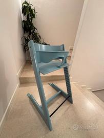 Tripp Trapp Stokke seggiolone come nuovo azzurro