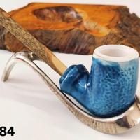 Pipa CHIOGGIOTTA blu liscia in terracotta