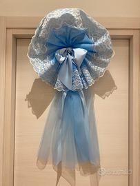 Coccarda/fiocco nascita azzurro